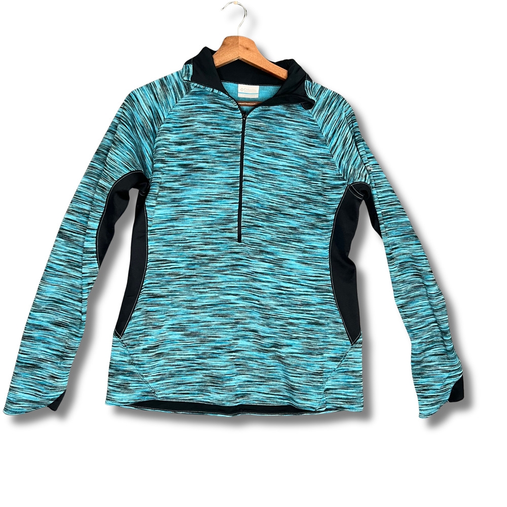 Columbia Soft Fleece Teal Zip Pullover Sweater Jacket Women's Size L Gorpcore